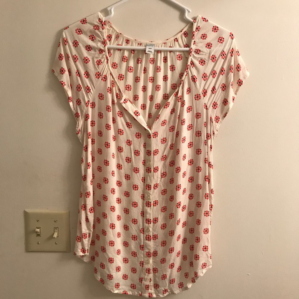 Old Navy Pink Floral Button Up